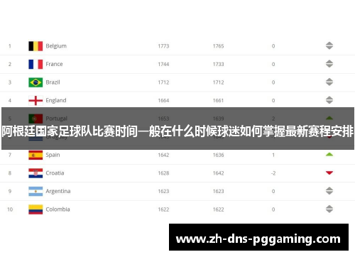 阿根廷国家足球队比赛时间一般在什么时候球迷如何掌握最新赛程安排